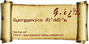 Gyorgyevics Ádám névjegykártya