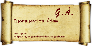 Gyorgyevics Ádám névjegykártya